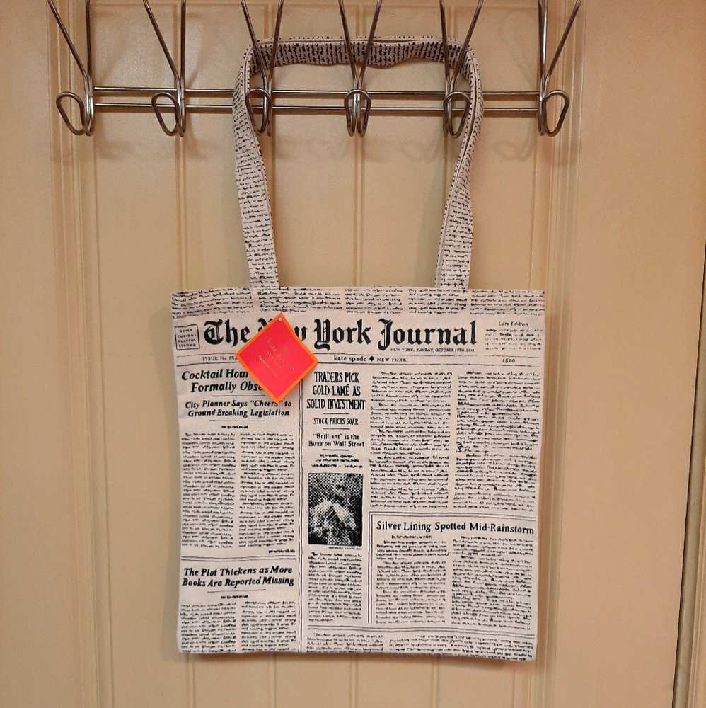 NWT newspaper print canvas bag